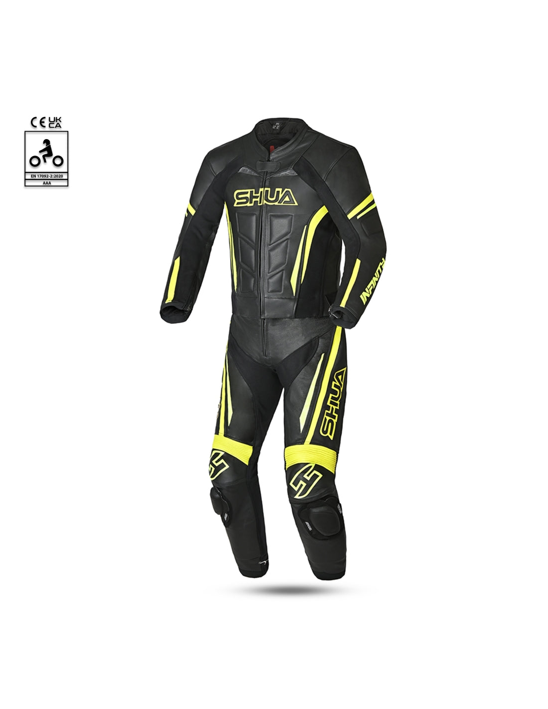 Shua Infinity Tuta Moto 2 pezzi Nero/Giallo Flu SOLO ONLINE