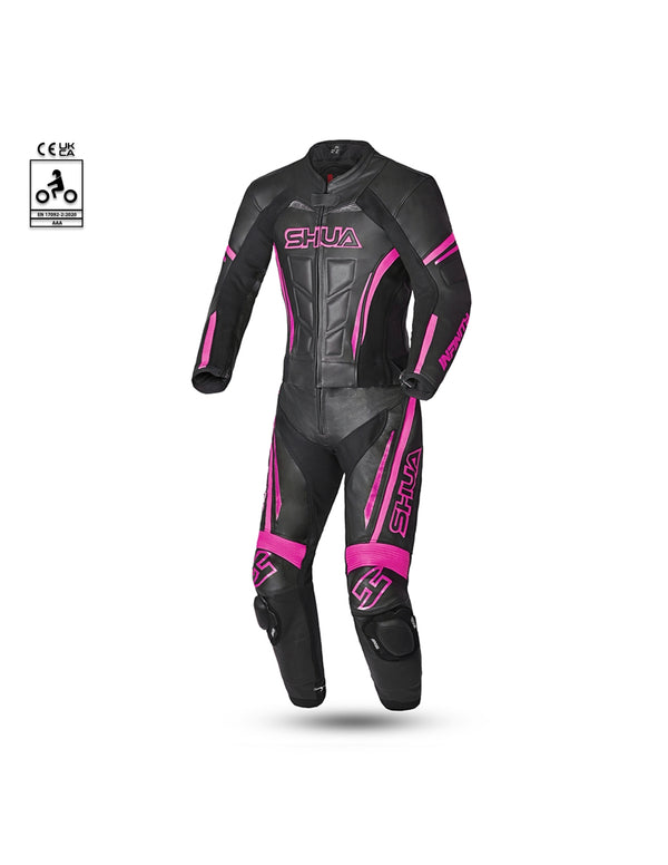 Shua Infinity Tuta Moto 2 pezzi DONNA Nero/Fucsia SOLO ONLINE