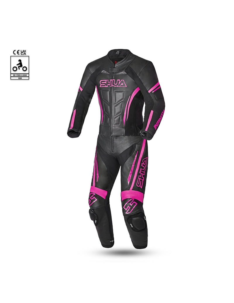 Shua Infinity Tuta Moto 2 pezzi DONNA Nero/Fucsia SOLO ONLINE