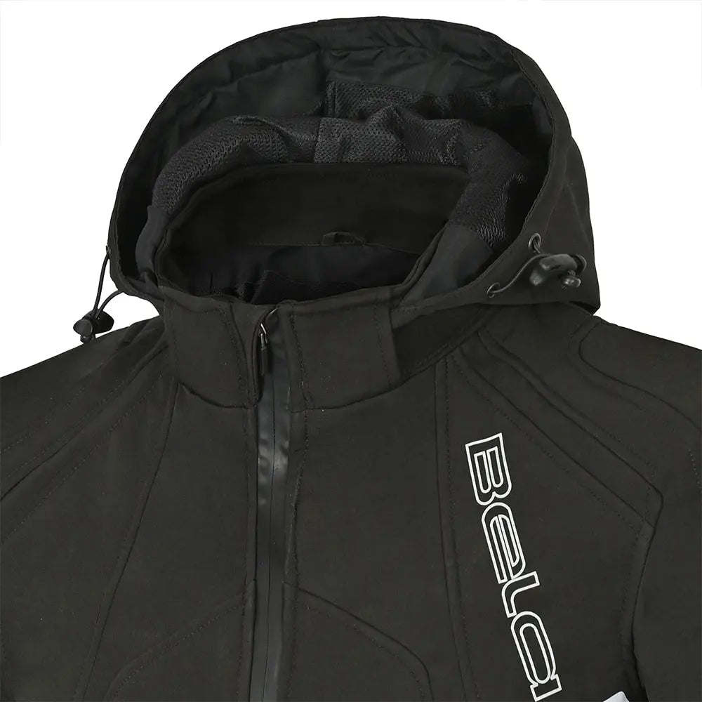Bela Breeze Giacca softshell per uomo Cappuccio removibile  - Nero/Giallo fluorescente 