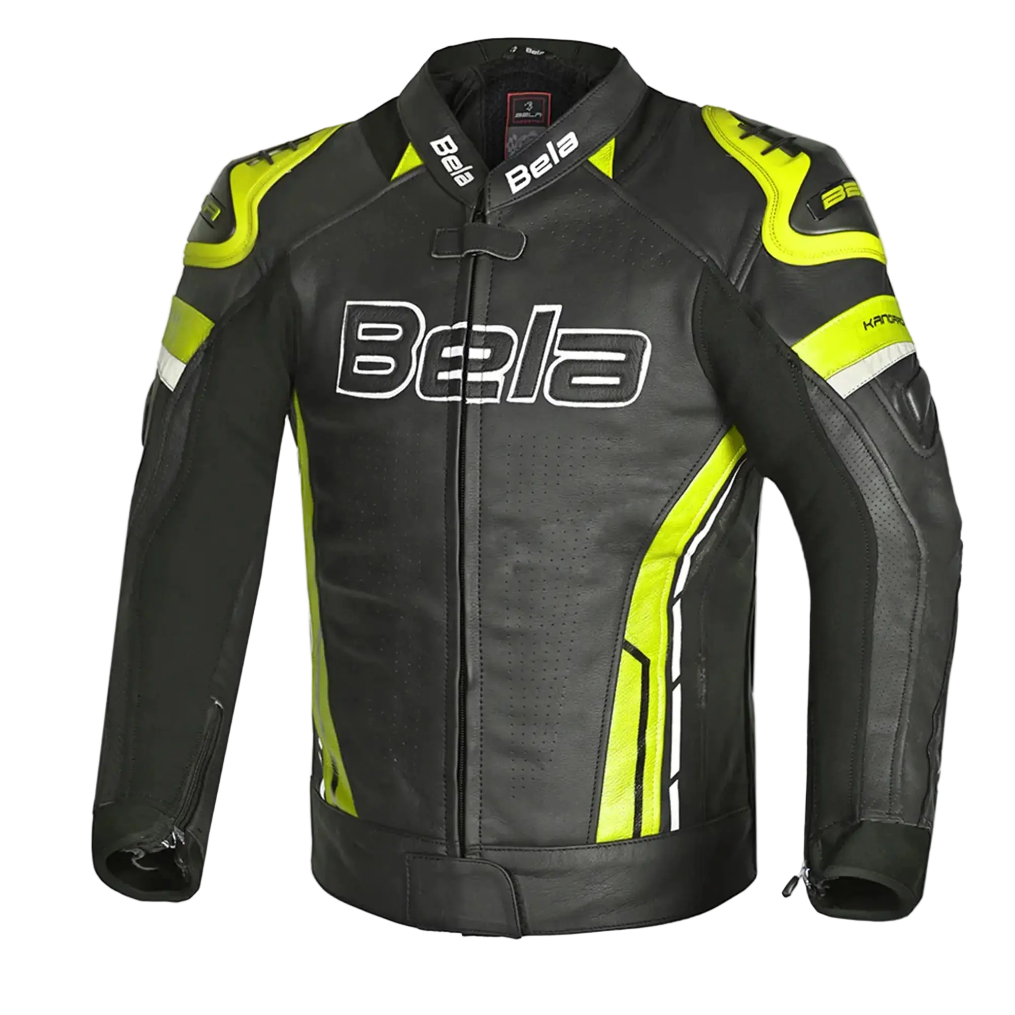 Bela Rocket Nero Giallo Men Giacca (Pelle Di Canguro Mix) 