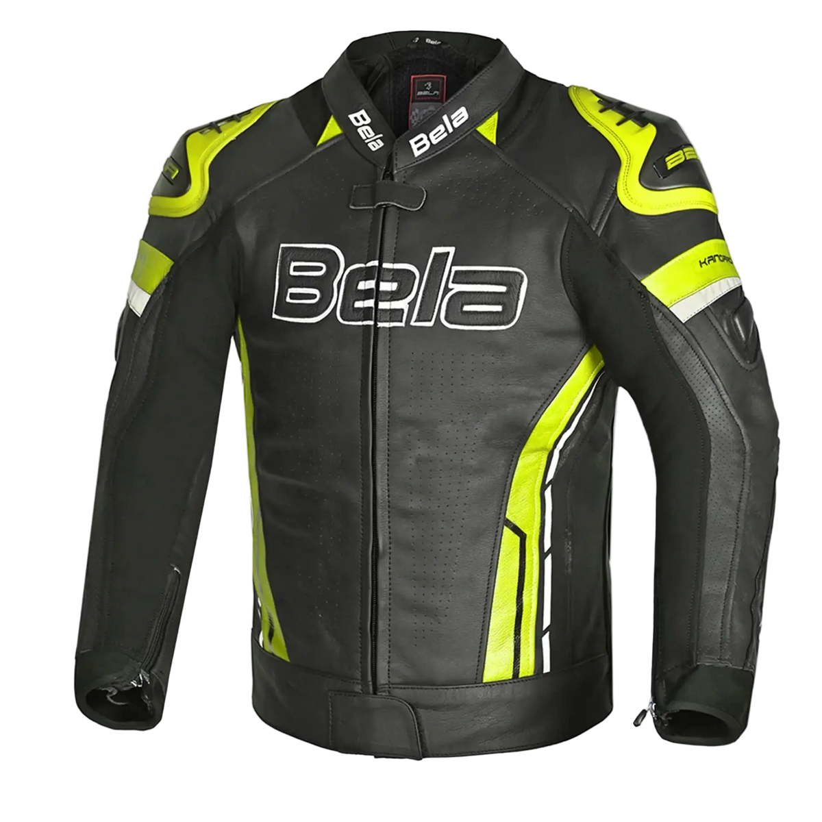 Bela Rocket Nero Giallo Men Giacca (Pelle Di Canguro Mix) 