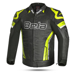 Bela Rocket Nero Giallo Men Giacca (Pelle Di Canguro Mix) 
