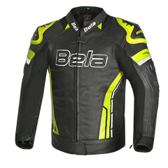 Bela Rocket Nero Giallo Men Giacca (Pelle Di Canguro Mix) 