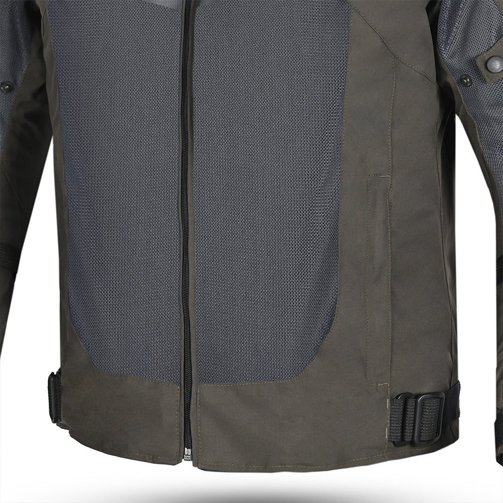 R-TECH SPIRAL MESH CHAQUETA DE MOTO DE HOMBRE TEXTIL  ARENA GRIS ROJO 