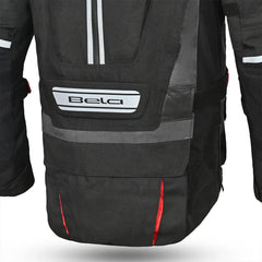 Bela Cross Road Extreme WP Giacca moto per uomo Nero Gris Rosso back lower