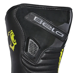 Bela Strip stivali da moto sportivo Nero/Giallo Flu 