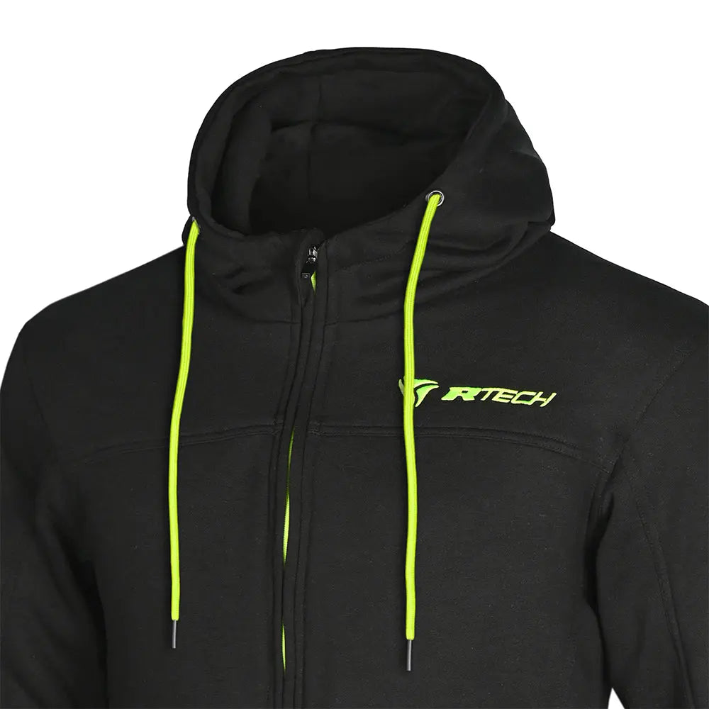 R-TECH – Suspention Felpa con cappuccio con protezione - Nero/Giallo 