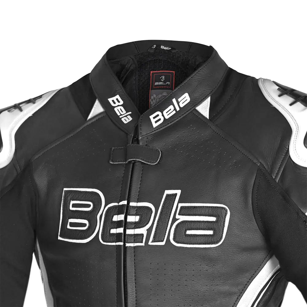 Bela Rocket Nero bianco donna Giacca (Pelle Di Canguro Mix) chest