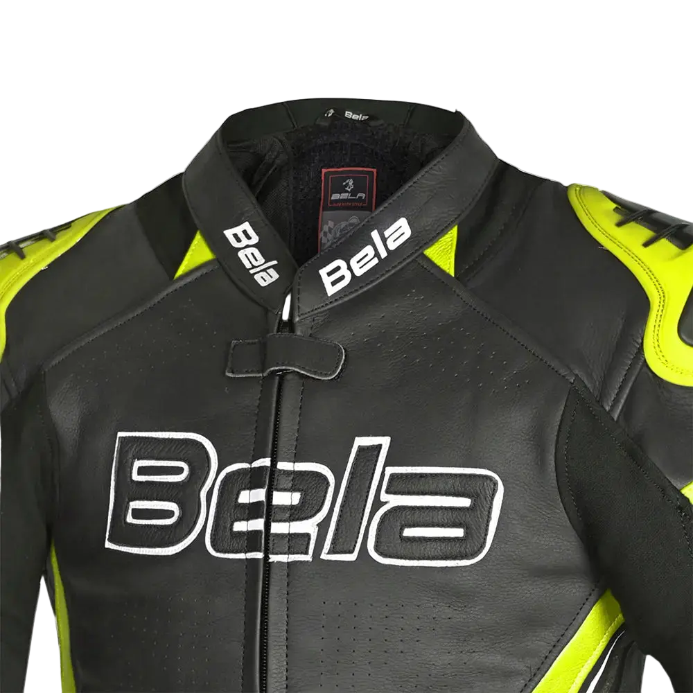 Bela Rocket Nero Giallo Men Giacca (Pelle Di Canguro Mix) 