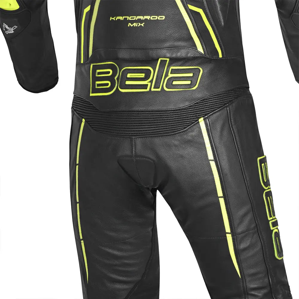 Bela Rocket nero Garillio 2PC Tute in Pelle Di Canguro Mix Uomo hip area