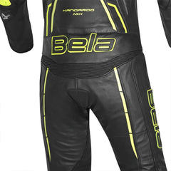 Bela Rocket nero Garillio 2PC Tute in Pelle Di Canguro Mix Uomo hip area