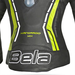 Bela Rocket Nero Giallo donna Giacca (Pelle Di Canguro Mix) back lower