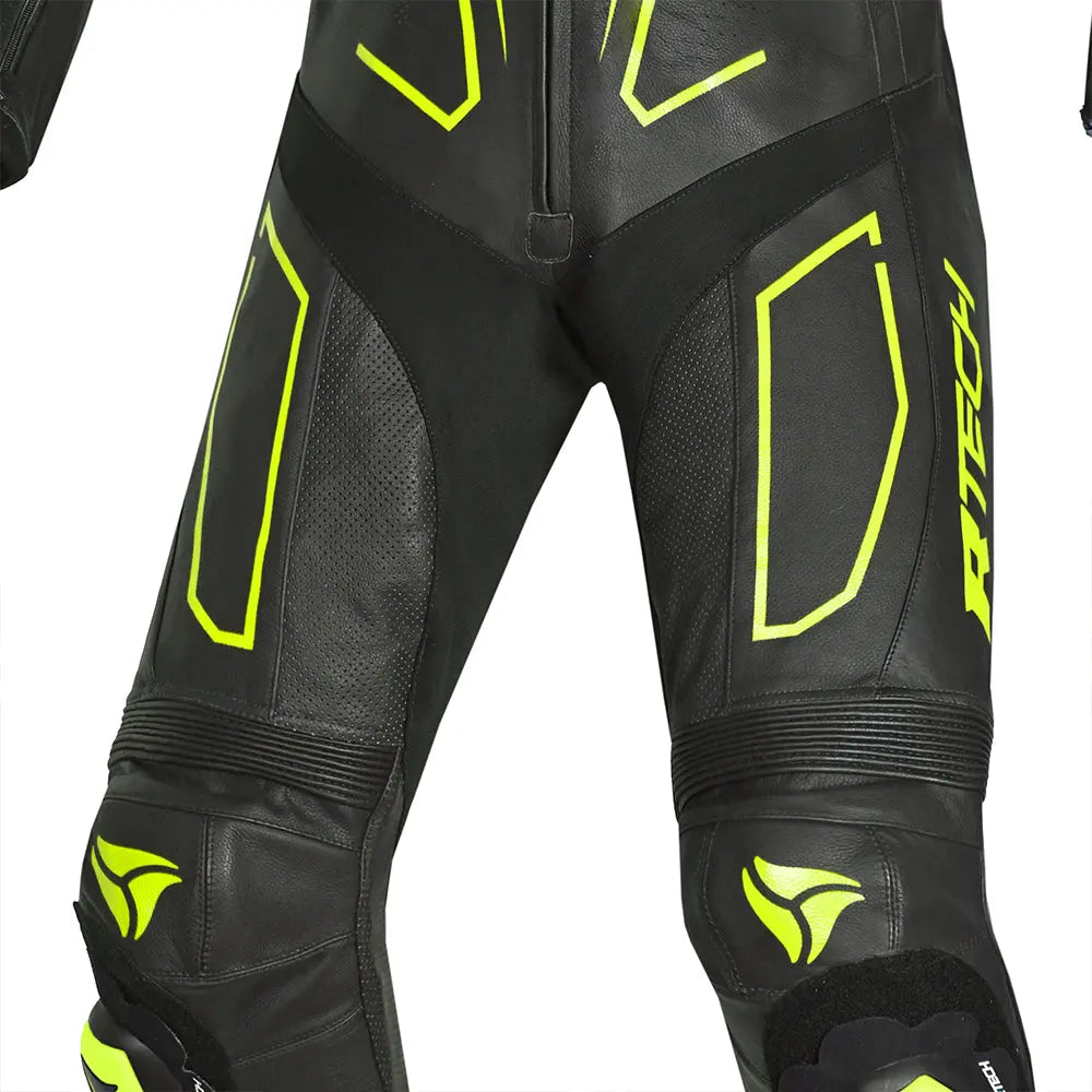 R-Tech rising star Kangaroo Mix Tuta Moto In Pelle Racing Intera Nero/Giallo 