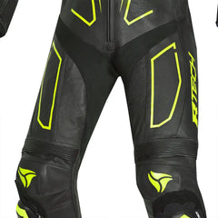 R-Tech rising star Kangaroo Mix Tuta Moto In Pelle Racing Intera Nero/Giallo 