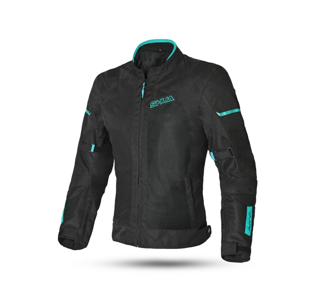 SHUA - GIACCA IN TESSUTO GRAVITY LITE Nero/Turchese Estivo traforato Donna