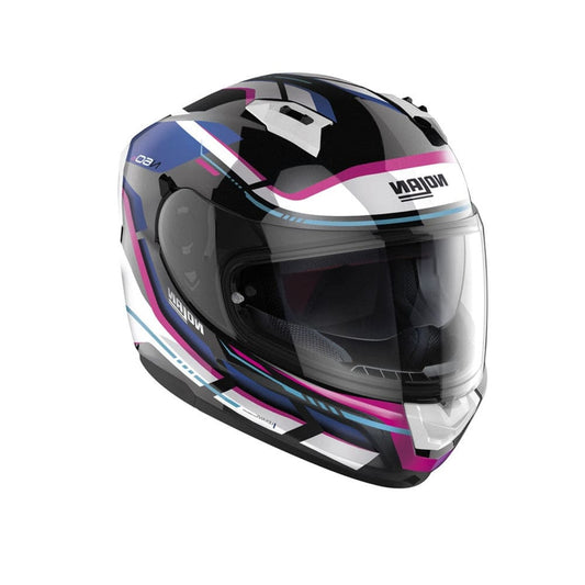 NOLAN N60-6 LANCER 065 Moto Integrali Caschi Nero Bianco Rosa