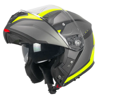 Casco Modulare  SKA-P 5THG FALCON SPORT doppia omologazione P/J  Grafite Giallo Fluo Opaco