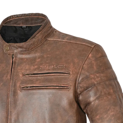 Bela Royal Rider Giacca in pelle vintage marrone/beige 