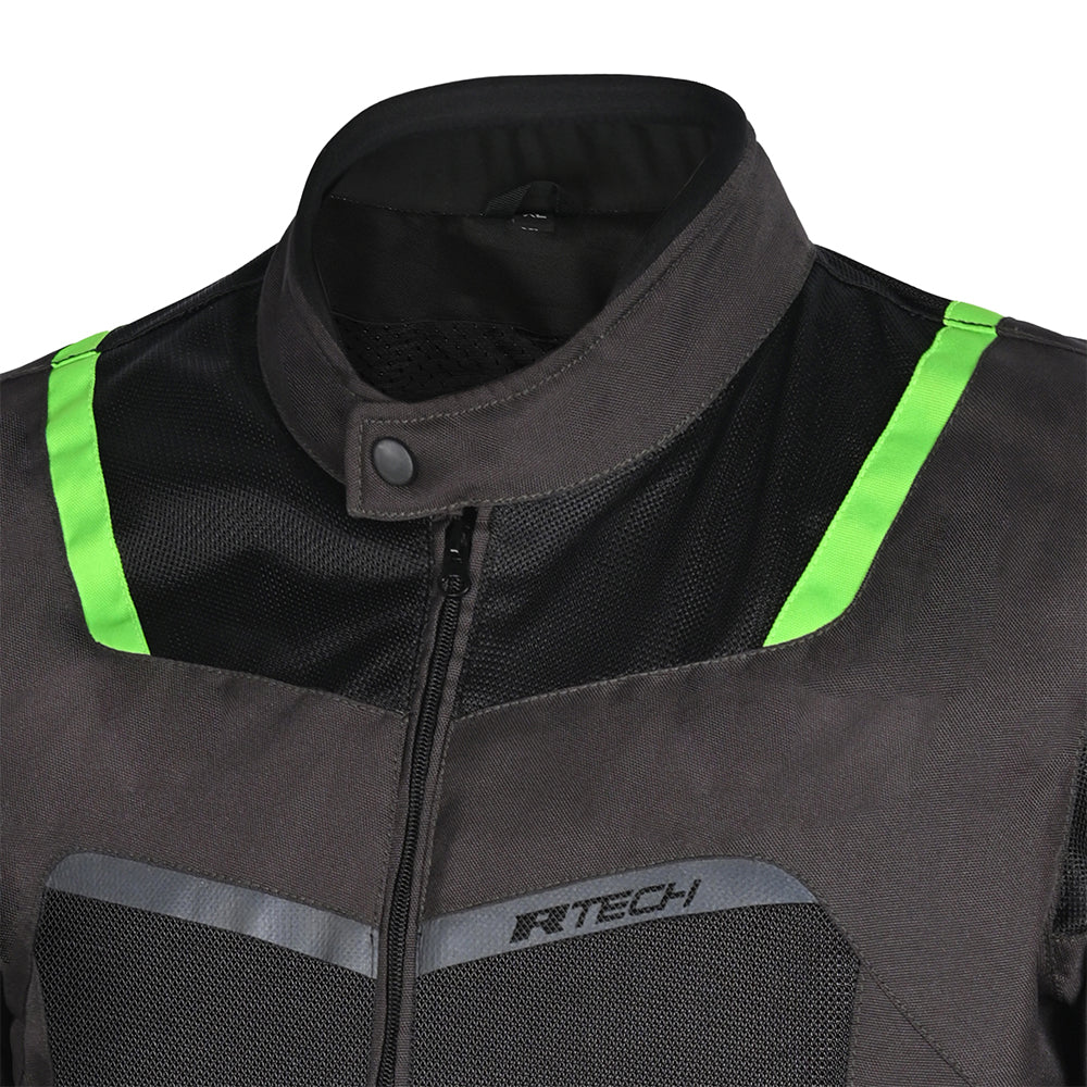 R-TECH SPIRAL MESH CHAQUETA DE MOTO DE HOMBRE TEXTIL  MUD NEGRO VERDE 