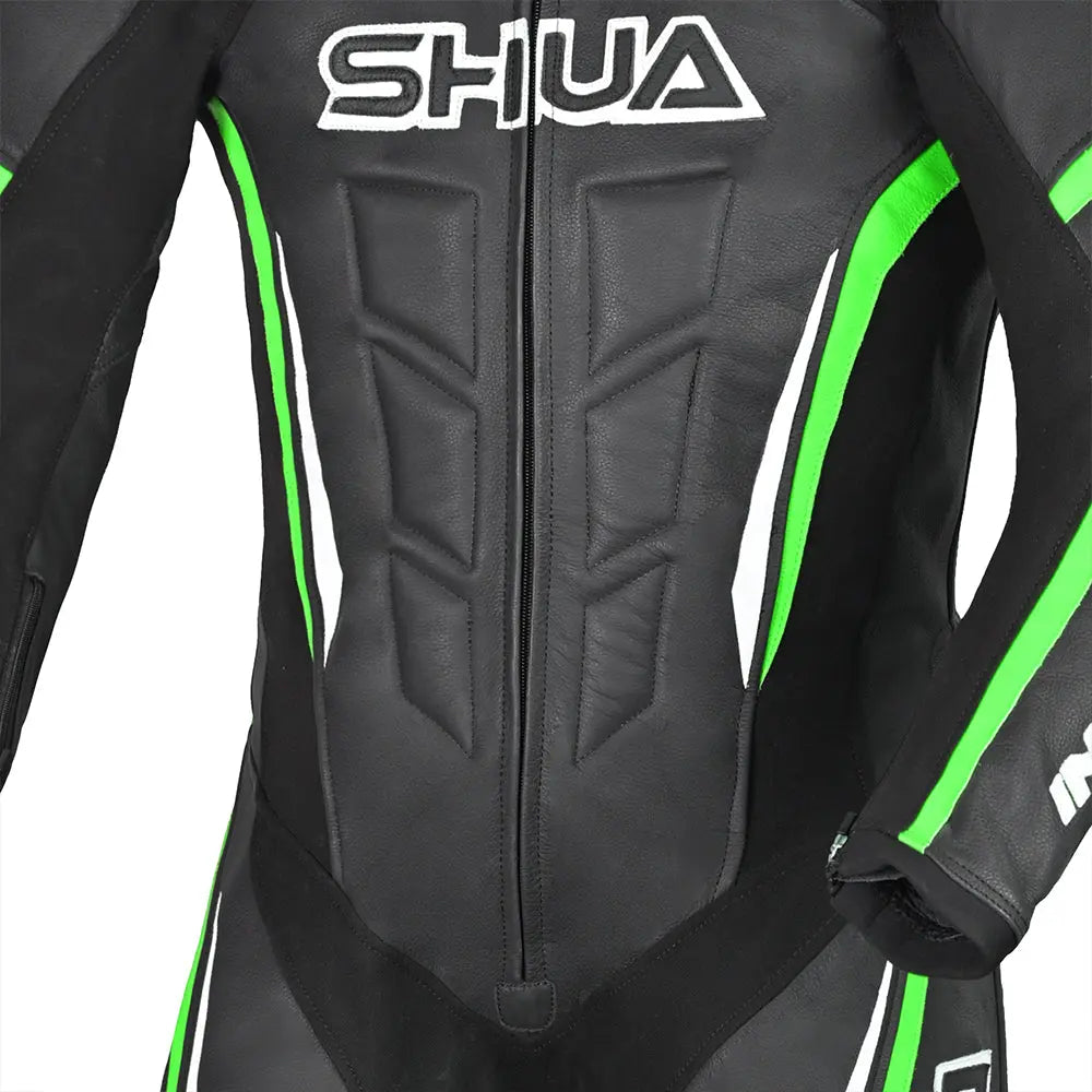 Shua Infinity Nero Verde 1PC Tute da Moto in Pelle Uomo 