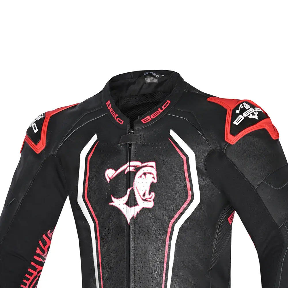BELA NorthStar 1PC tute da corsa moto Nero rosso chest