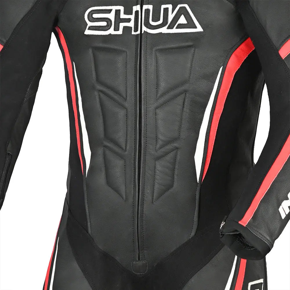 Shua Infinity Nero Rosso1PC Tute da Moto in Pelle Uomo zip