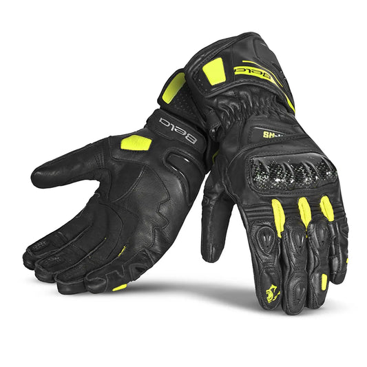 BELA Venom RS Guanti da corsa da Donna- Neri / Giallo Fluorescente 