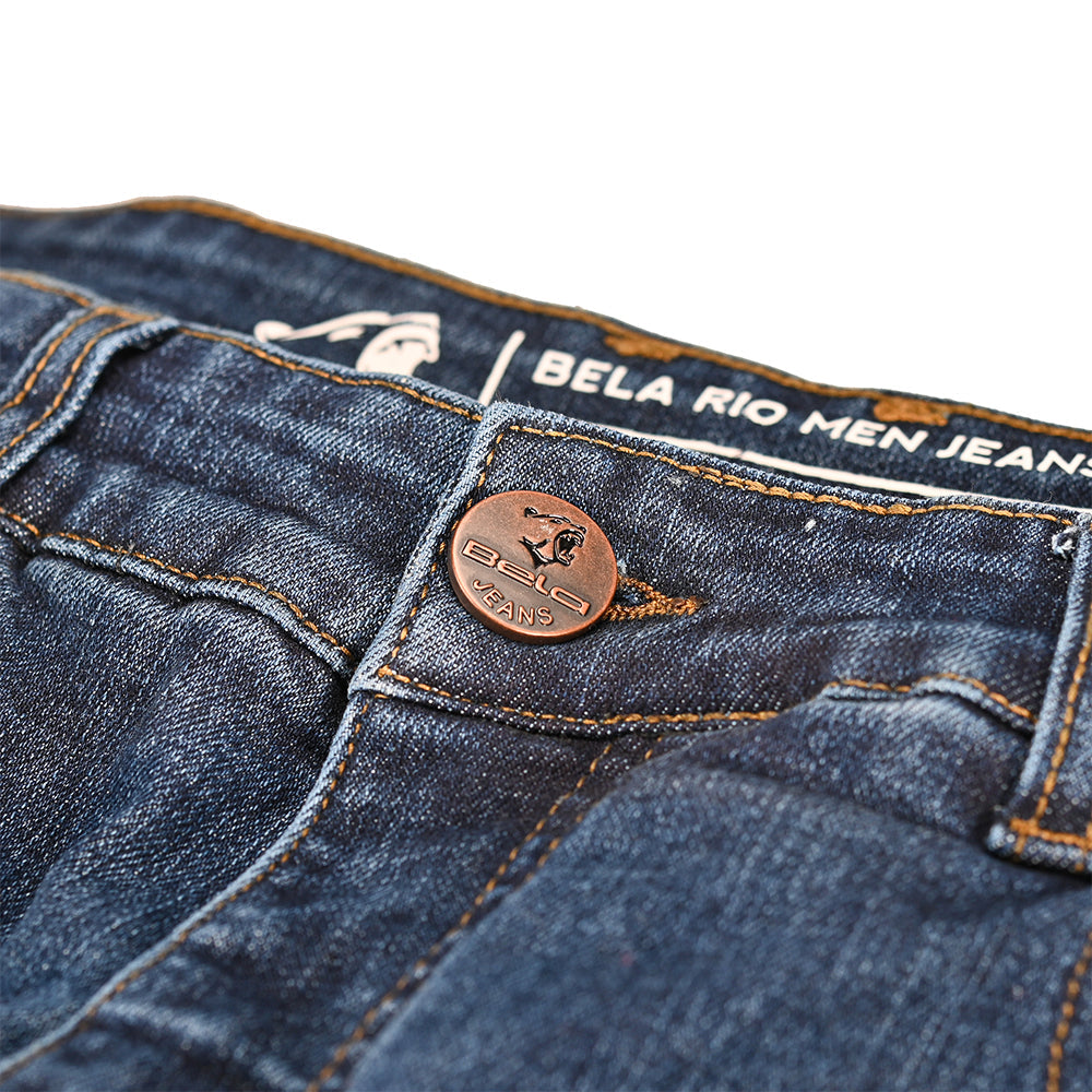BELA -  Pantalon Rio 34L Tie & DY Azzurro 