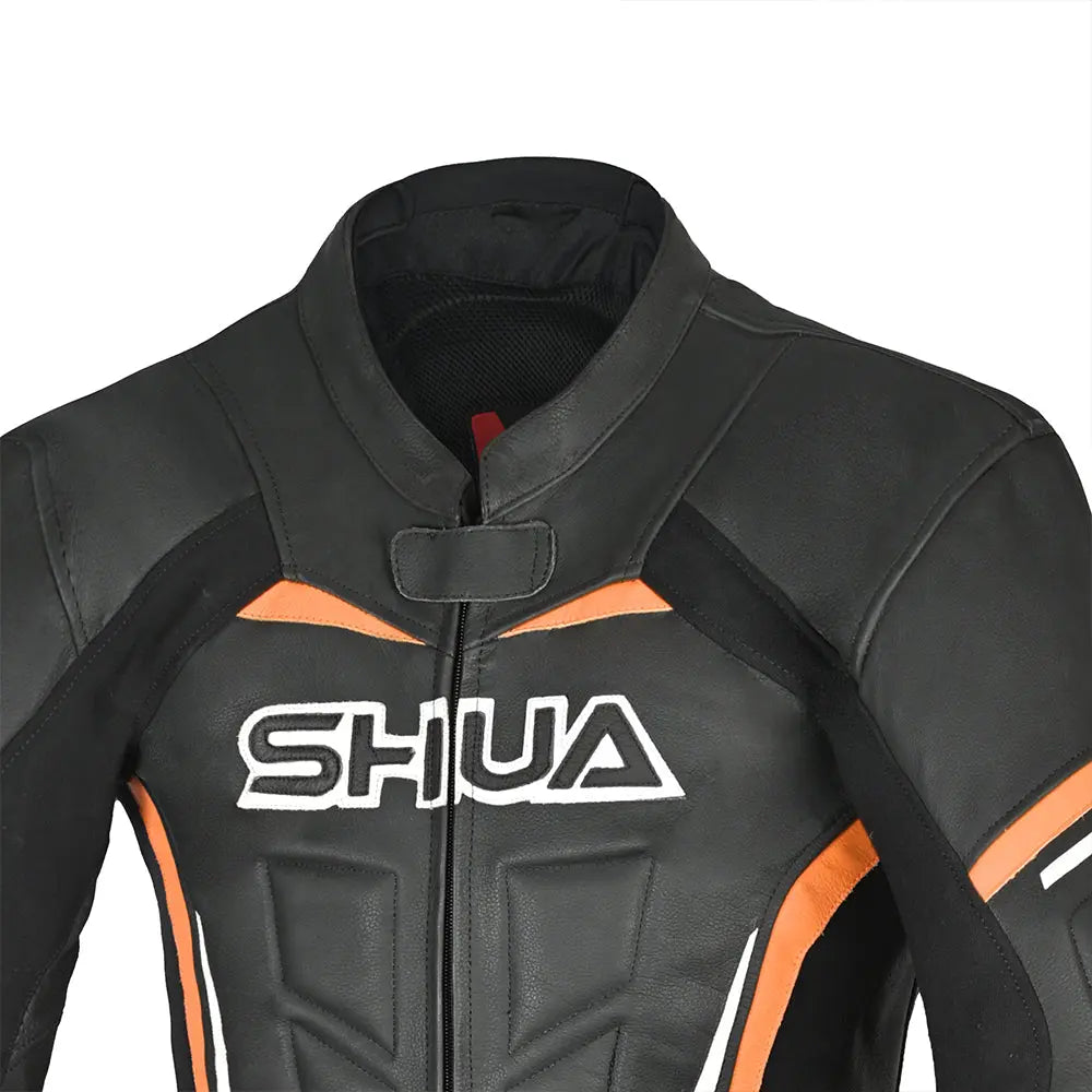 Shua Infinity Nero Arancia 1PC Tute da Moto in Pelle Uomo chest