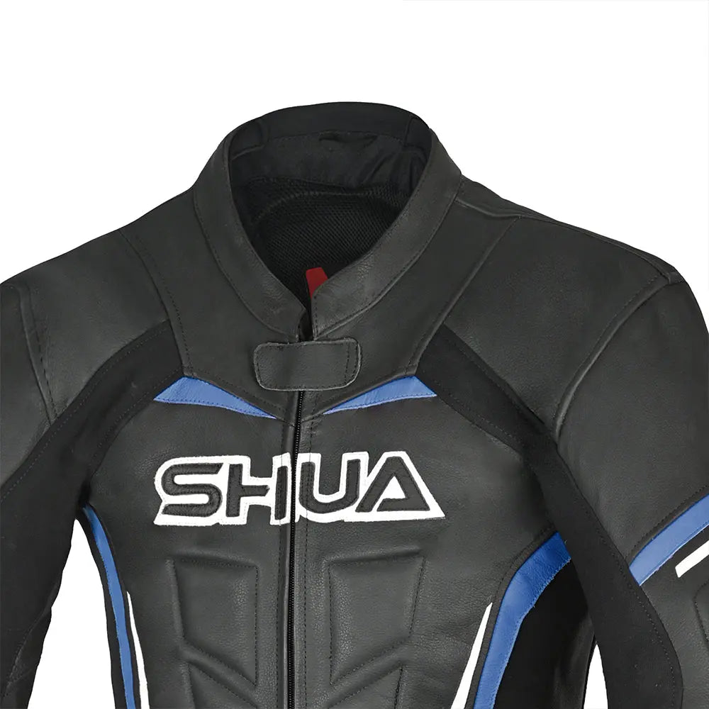 Shua Infinity Nero Blu 1PC Tute da Moto in Pelle Uomo chest