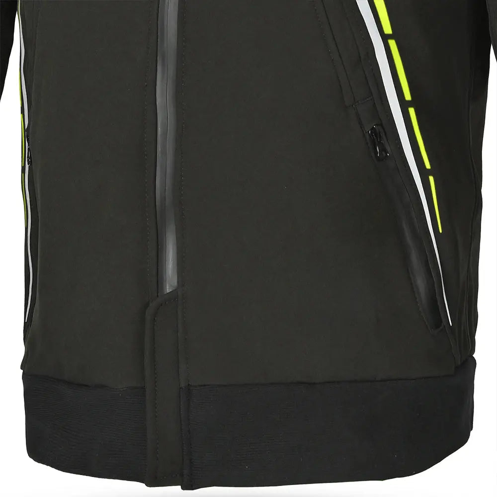 Bela Breeze Giacca softshell per uomo Cappuccio removibile  - Nero/Giallo fluorescente 