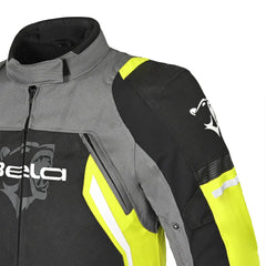 Bela Cordaniel Giacca moto - Nera/Grigio scuro/Fluor giallo shoulder
