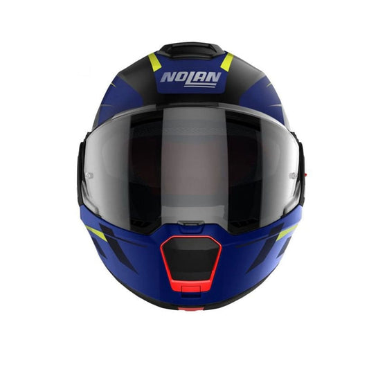 NOLAN N120-1 NIGHTLIFE N-COM 028 MOTO MODULARI CASCHI NERO BLU GIALLO 