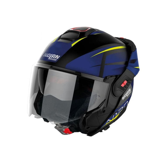 NOLAN N120-1 NIGHTLIFE N-COM 028 Moto Modulari Caschi Nero Blu Giallo