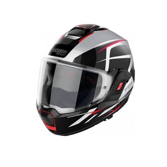 NOLAN N120-1 NIGHTLIFE N-Com 027 MOTO MODULARI CASCHI NERO GRIGIO BIANCO 