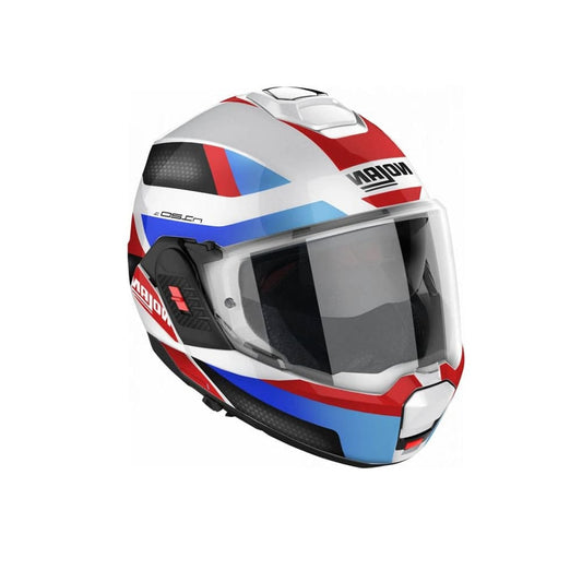 NOLAN N120-1 SUBWAY N-COM 024 MOTO MODULARI CASCHI BIANCO ROSSO BLU NERO 