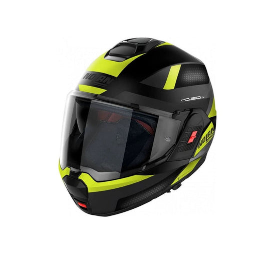 NOLAN N120-1 SUBWAY N-COM 023 MOTO MODULARI CASCHI OPACO NERO GIALLO 