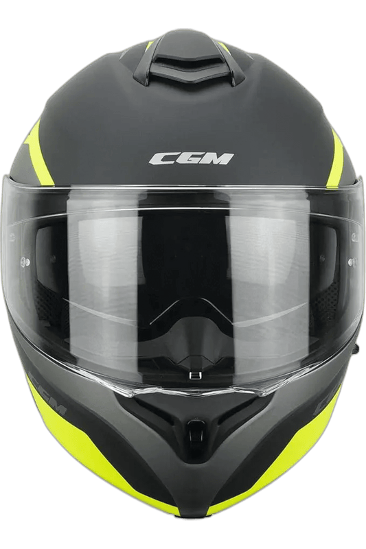 CGM 568G BER DRESDA Moto Modulare Caschi Grafite Giallo fluo opaco 