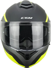 CGM 568G BER DRESDA Moto Modulare Caschi Grafite Giallo fluo opaco