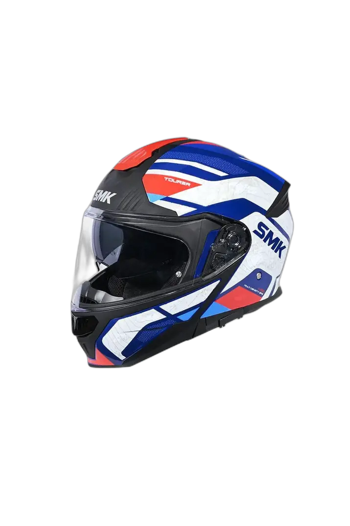 Smk Ma513 Gullwing Moto Modulare Caschi Bianco Blu Rosso 