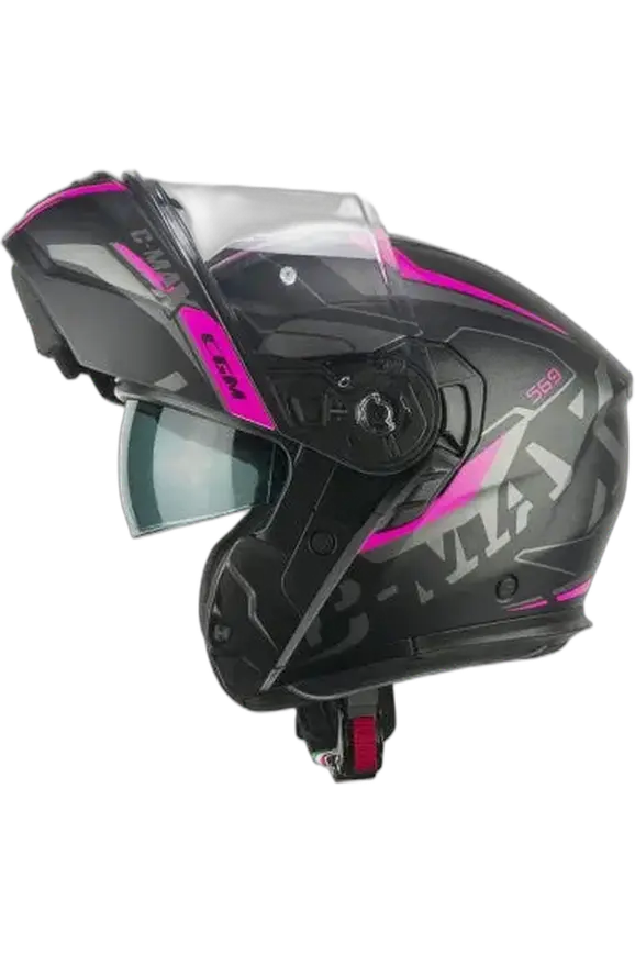 CGM 569G C-MAX CITY Moto Modulare Nero Fucsia Fluo Opaco 
