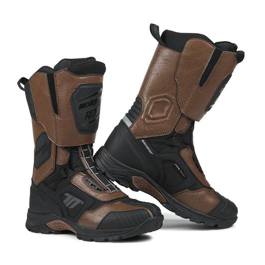 SEVENTY SD-BA6 STELVIO HIGH Moto Unisex Stivali Neri Marroni