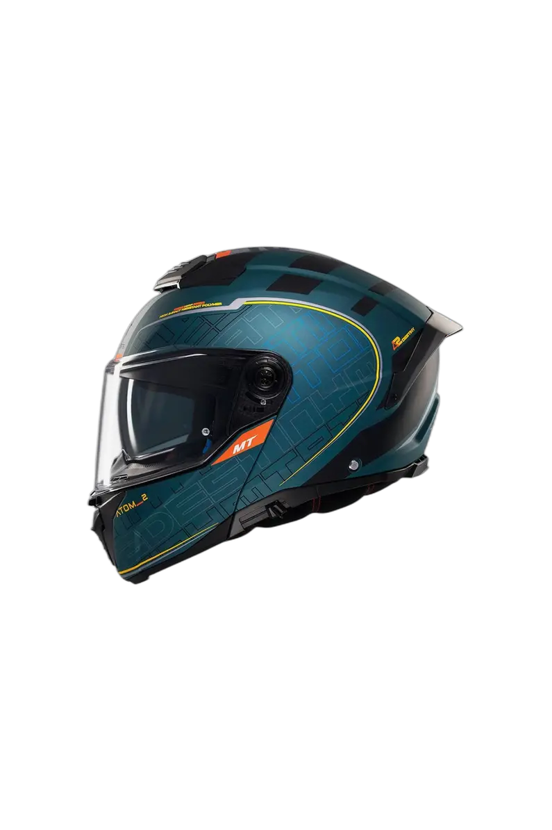 MT Atom 2 Sv Destiny C6 Moto Sportivo Modulare Caschi Nero Blu Opaco 