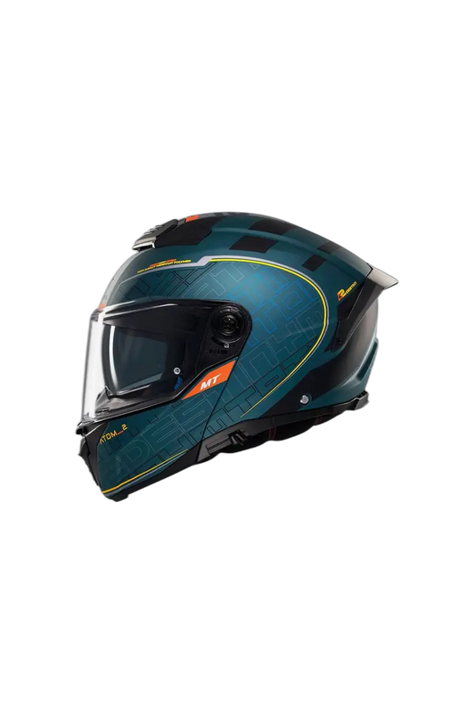 MT Atom 2 Sv Destiny C6 Moto Sportivo Modulare Caschi Nero Blu Opaco 