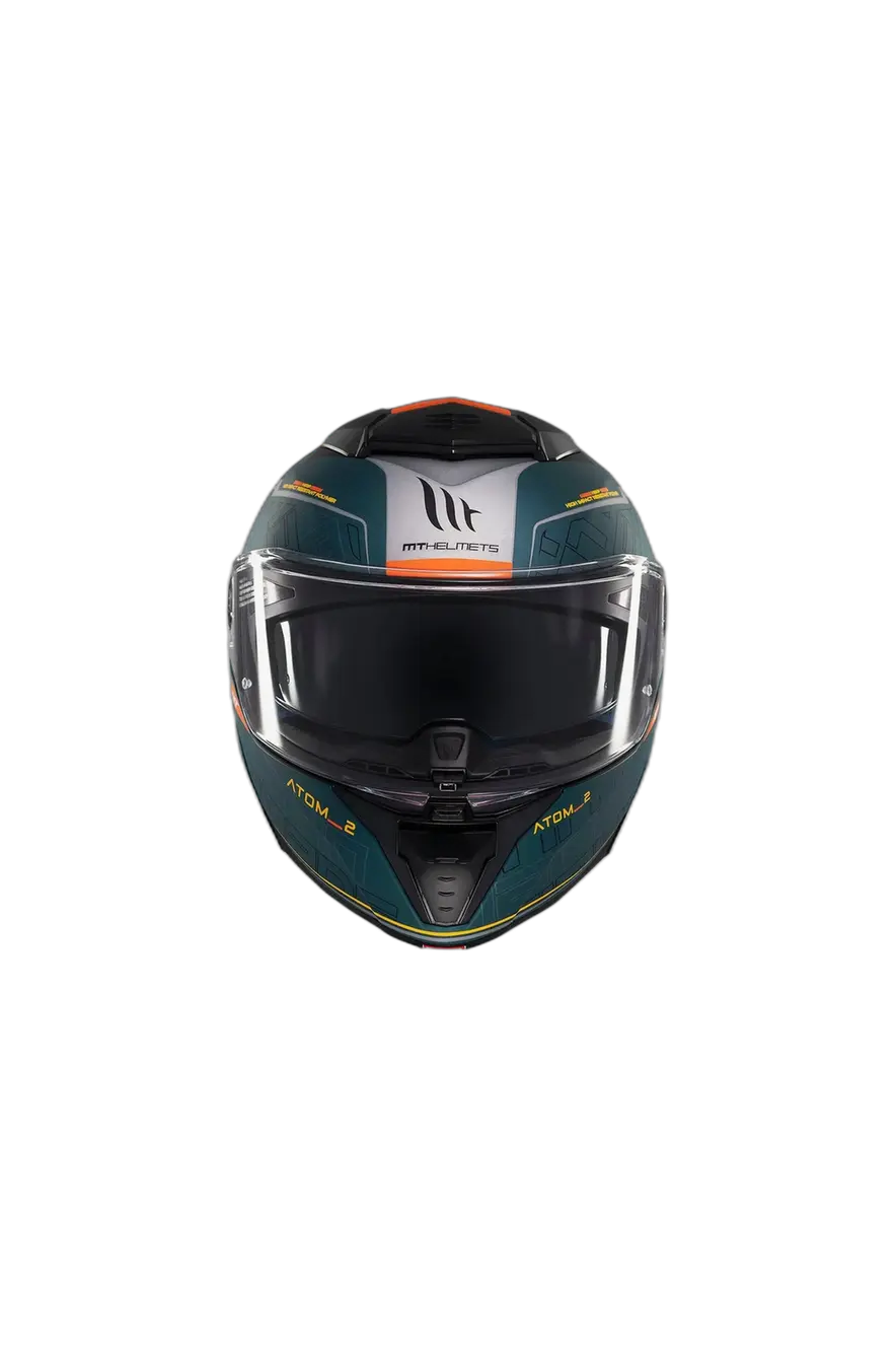 MT Atom 2 Sv Destiny C6 Moto Sportivo Modulare Caschi Nero Blu Opaco 