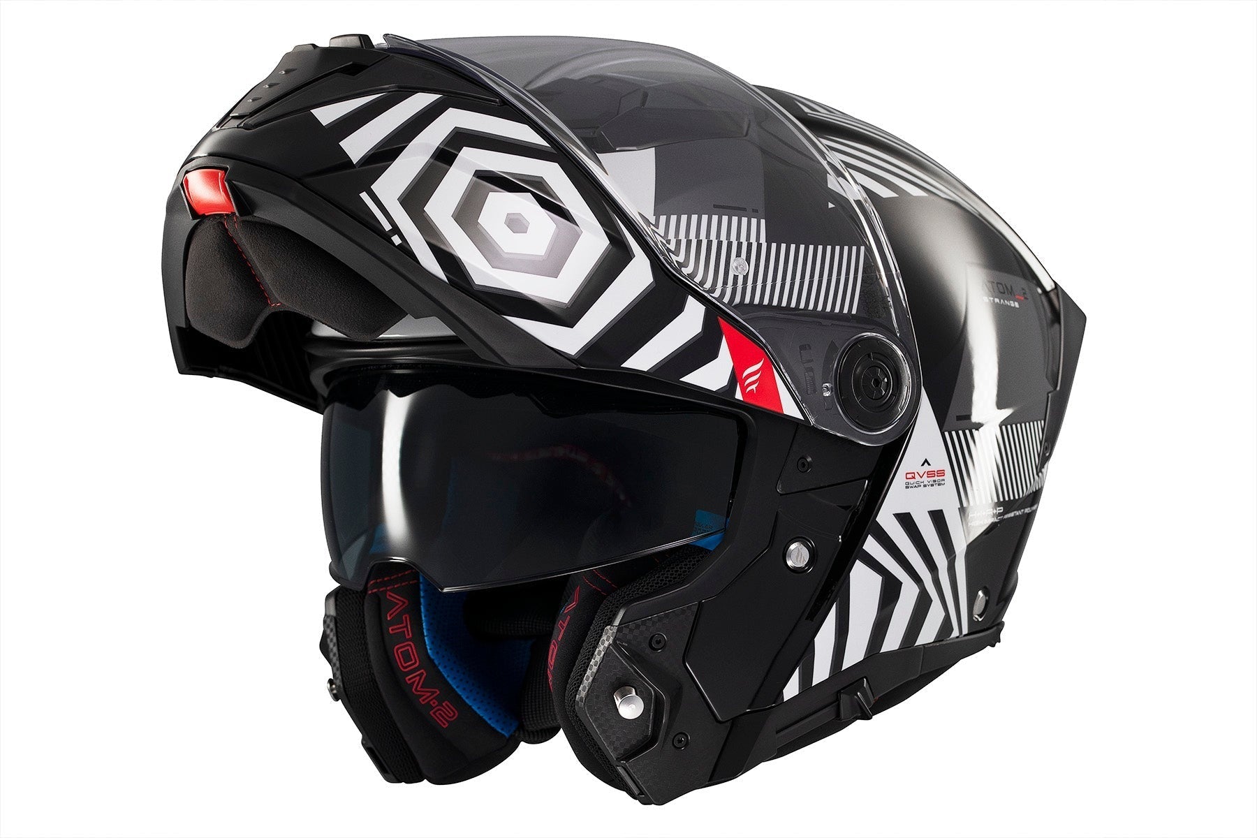 MT Atom 2 Strange B2 con parte delantera abatible brillante Casco de motocicleta - CASCO