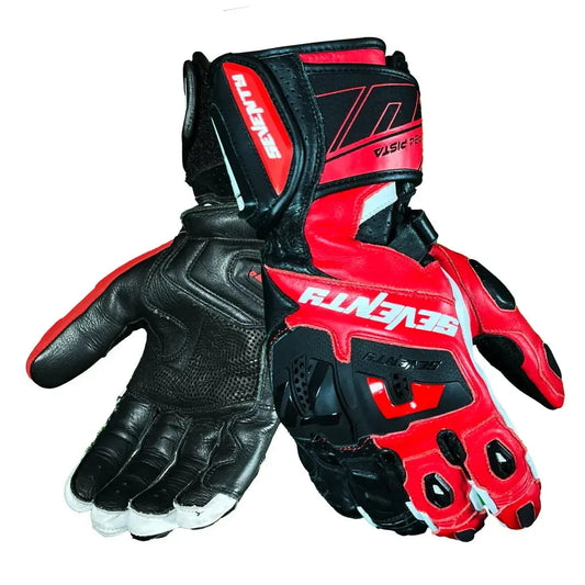 SEVENTY SD-R24 PISTA Moto Pelle Uomo Guanti Nera Rossa