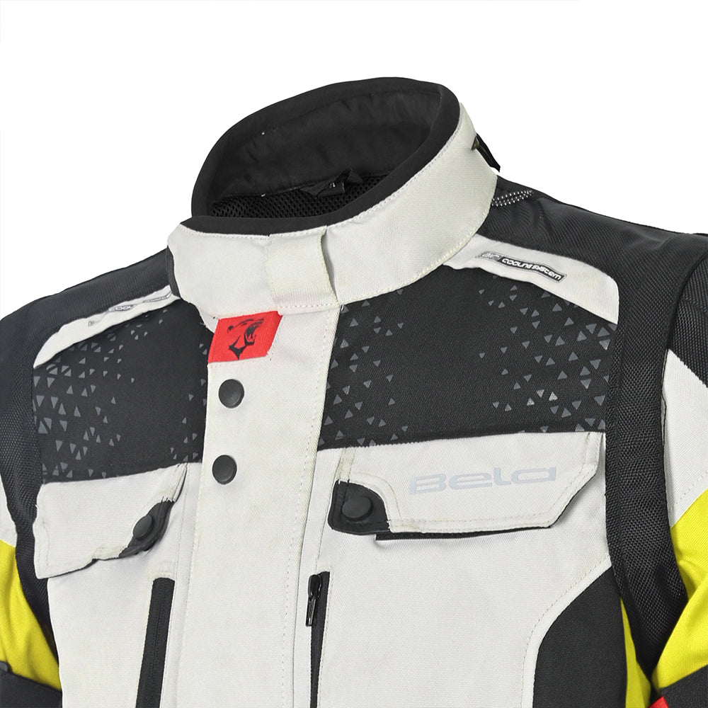 BELA CROSSROAD EXTREME WP GIACCA MOTO TESSUTO UOMO GRIGIO GHIACCIO GIALLO FLUO 