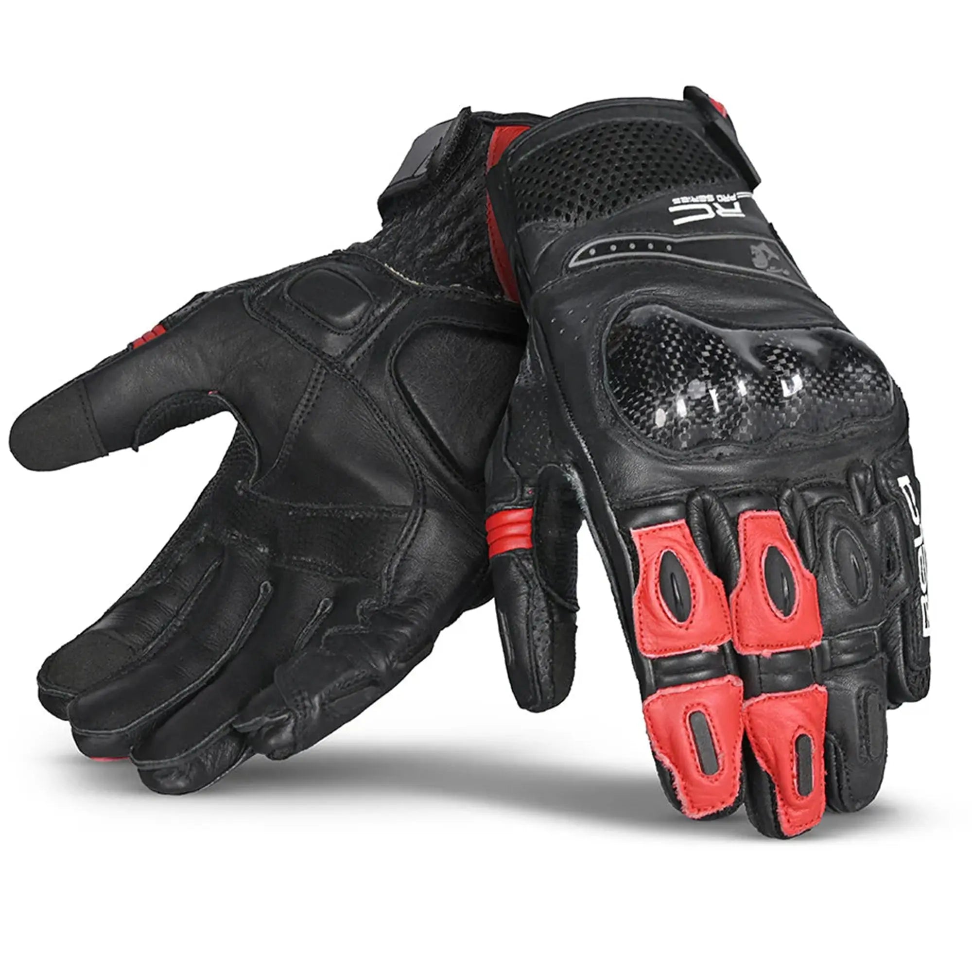 Bela Rocket Short Rossa/Nero Guanto da Motociclista 
